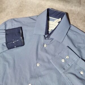 CON.STRUCT Mens Slim Fit Cooling Comfort Stretch Shirt Blue Geometric Small